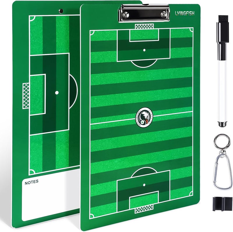 LYINGFISH Dry Erase Coaches Clipboard, Waterproof Soccer Whiteboard for Coaches Double-Sided Soccer Clipboard for Coaches Writable and Erasable Coaching Board Dry Erase Coaching Board Dry Erase Clipboard Gift - Image 1